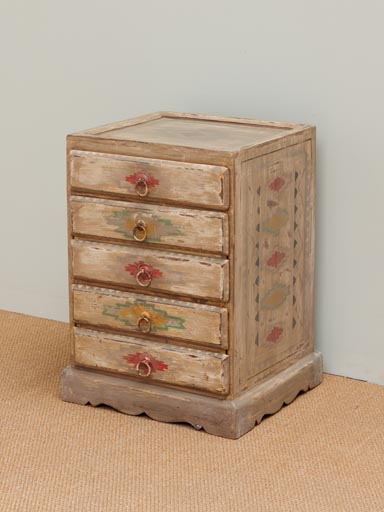 Handpainted bedside table Azteca 3 drawers