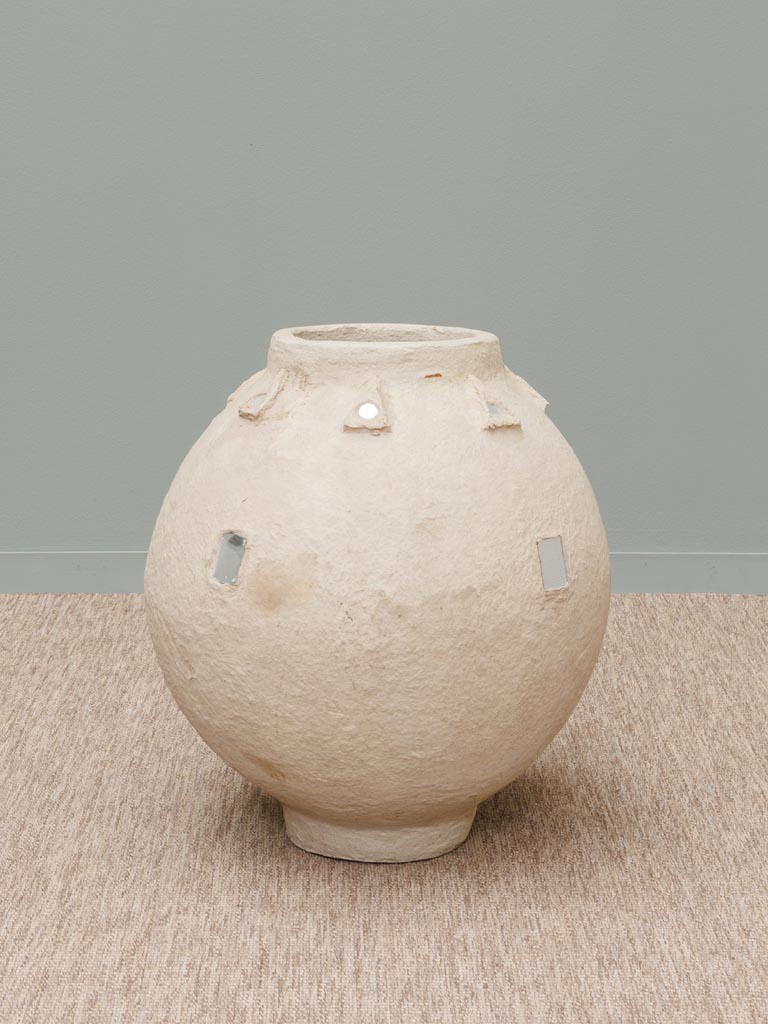 Paper mached pot with mirrors Trouvaille - 1