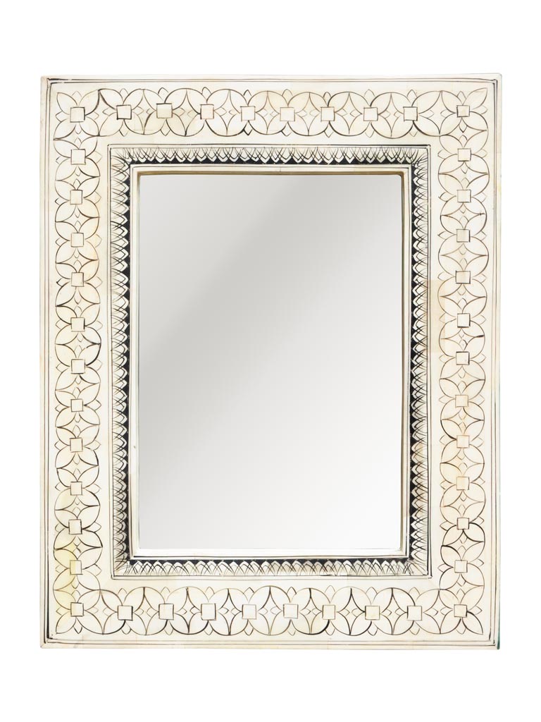 Mirror white wood and horn Alcazar - 2