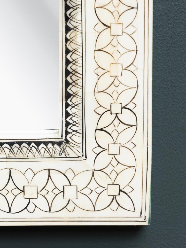 Mirror white wood and horn Alcazar - 3