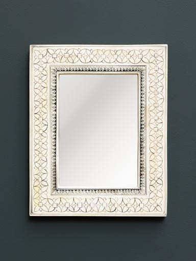 Mirror white wood and horn Alcazar