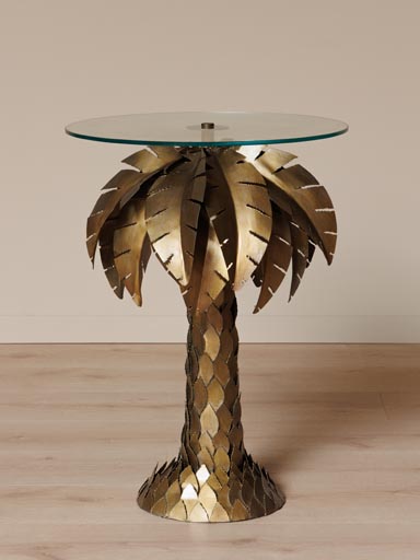 Table d'appoint palmier doré