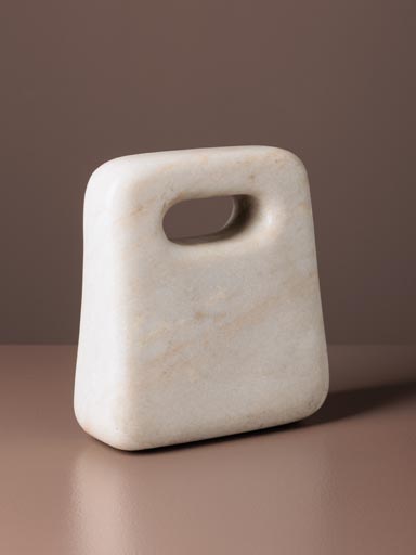 Cale-porte en marbre blanc