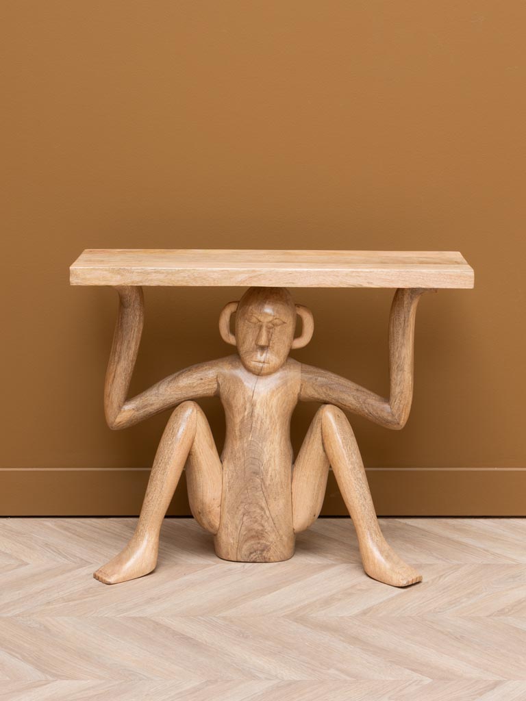 Side table with monkey holding tray - 1