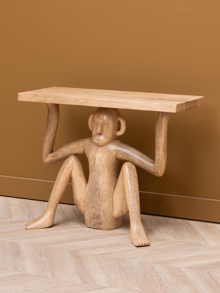Side table with monkey holding tray - 3