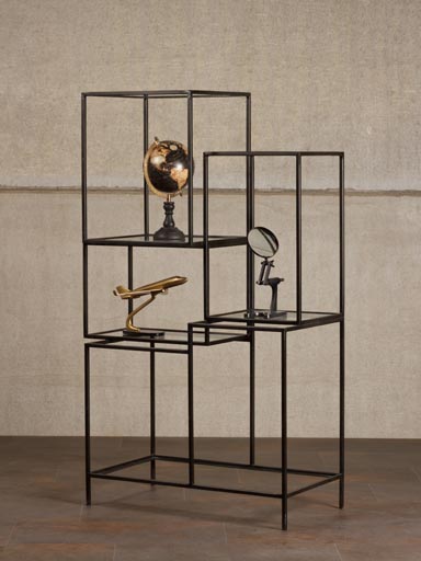 Asymetric iron and glass shelf
