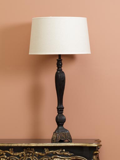 Lampe bois noir base dorée Diane (40) A/J classiqu (Abat-jour inclus)