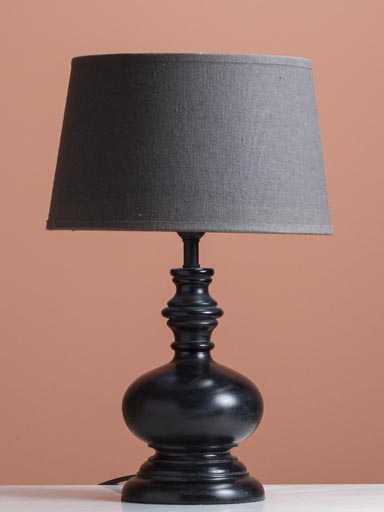 Lamp black round base Séléné (30) classic shade (Lampshade included)