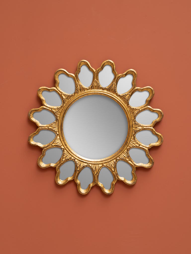 Wooden godlen mirror Floriana - 1