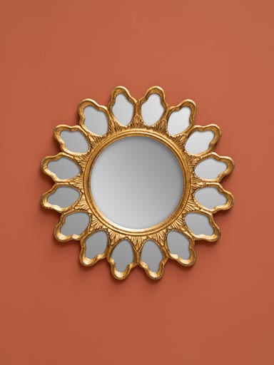 Wooden godlen mirror Floriana