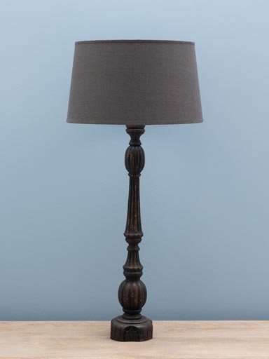 Black wooden lamp Bailey (40) classic shade (Lampshade included)