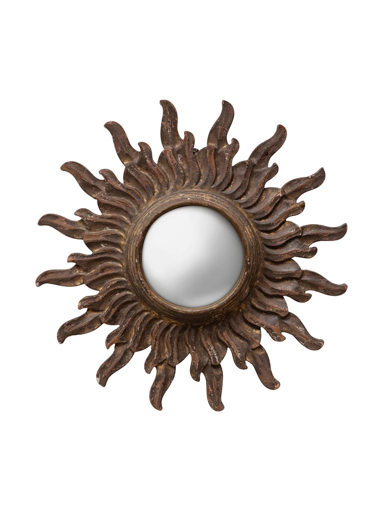 Sun celeste convex mirror brown patina - 2