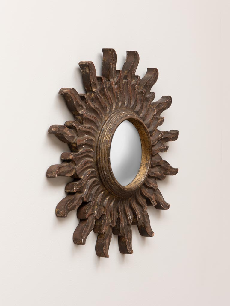 Sun celeste convex mirror brown patina - 4