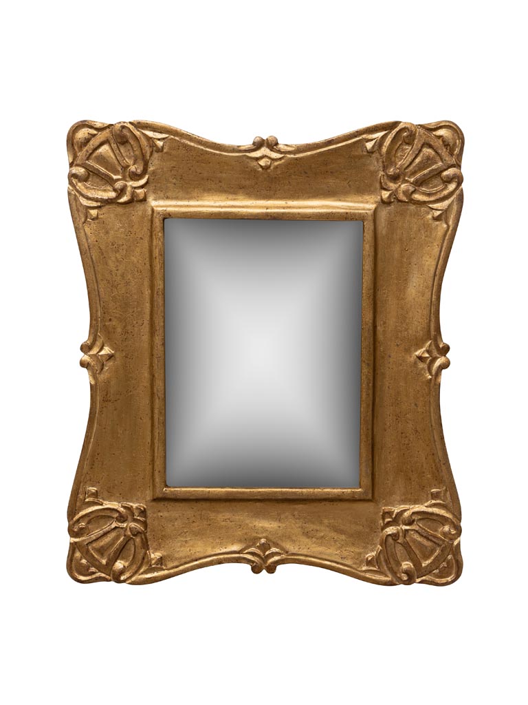 Miroir rectangulaire convexe doré - 2