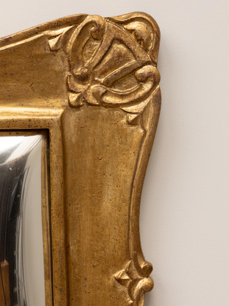 Rectangular convex mirror golden patina - 5