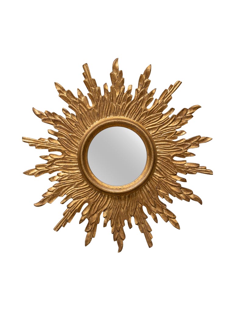 Antique gold sun mirror - 2