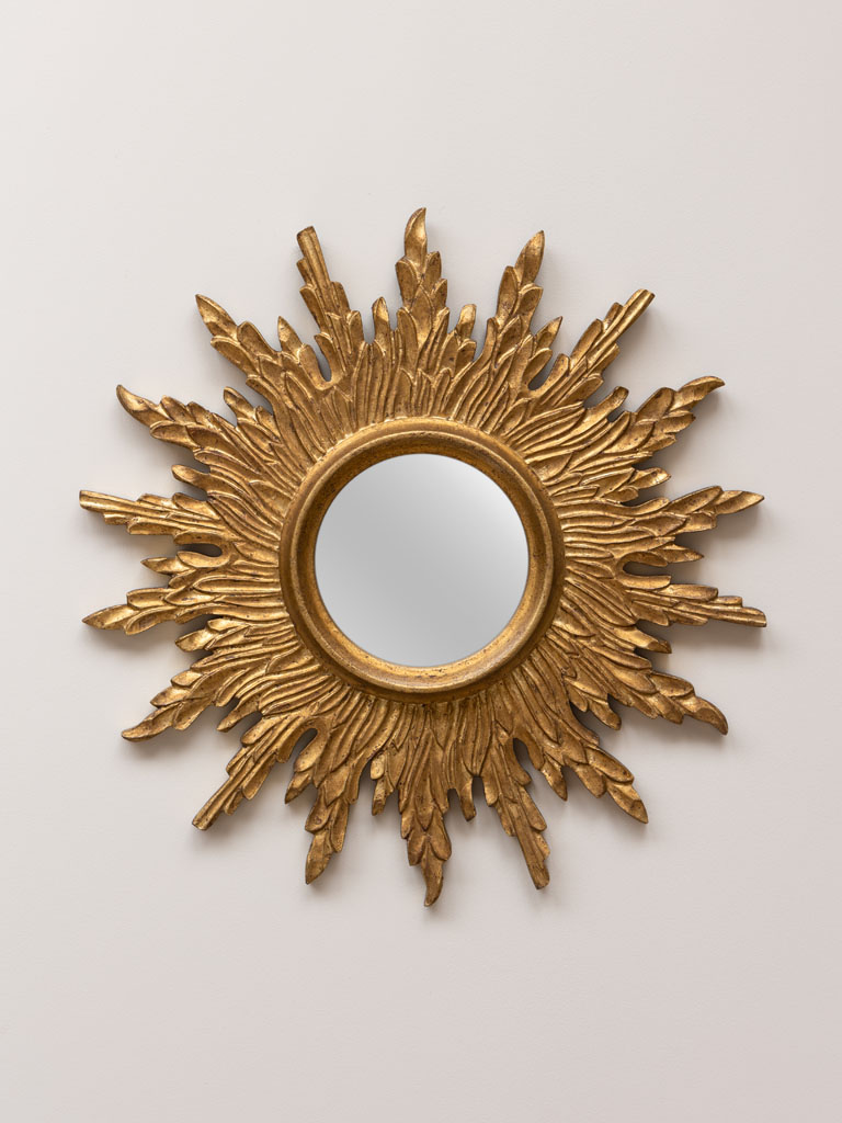 Miroir soleil antique doré - 1