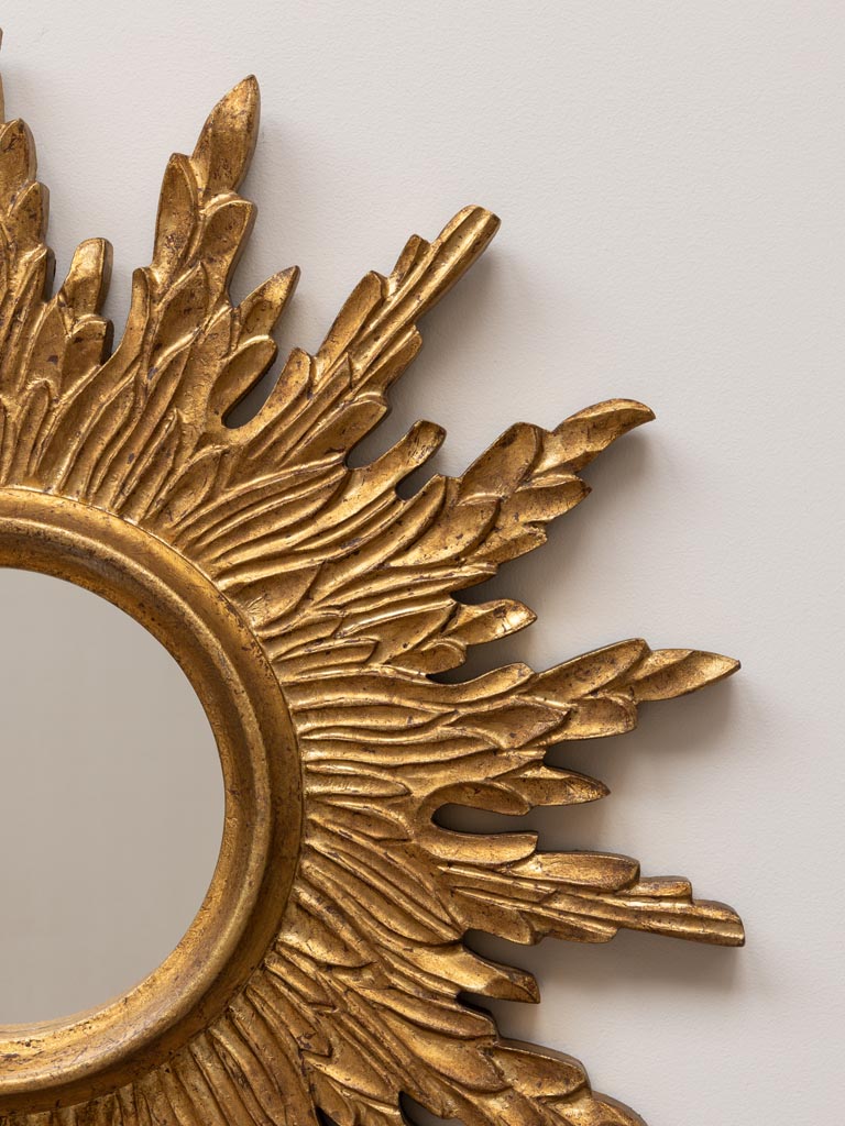 Antique gold sun mirror - 3