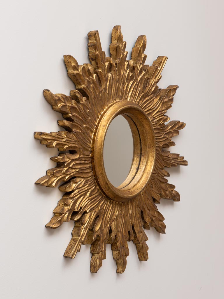 Miroir soleil antique doré - 4