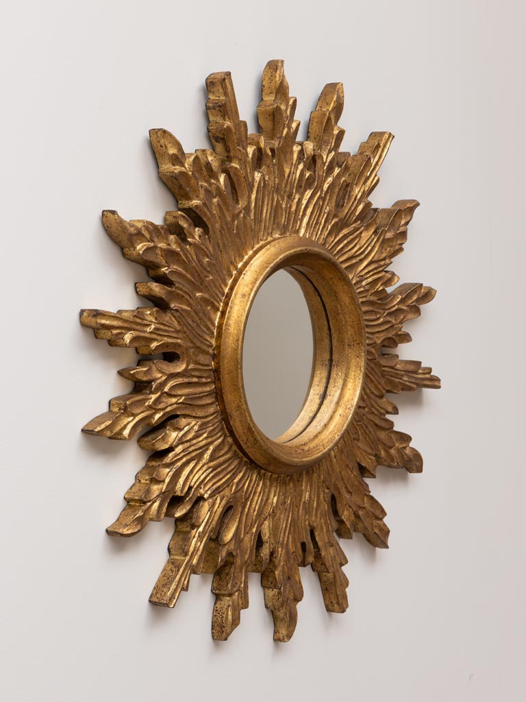 Miroir soleil antique doré - 5