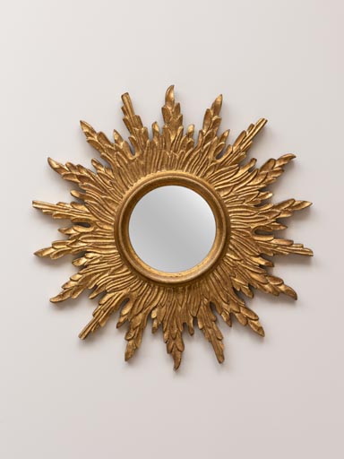 Miroir soleil antique doré