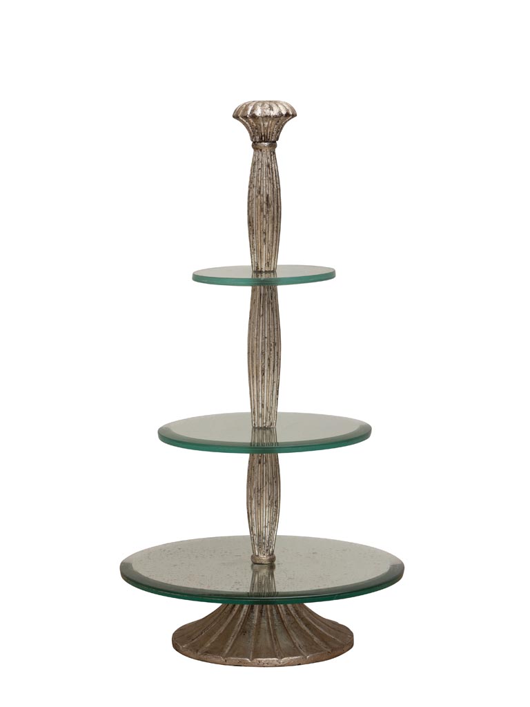 Wooden & glass cake stand - 2