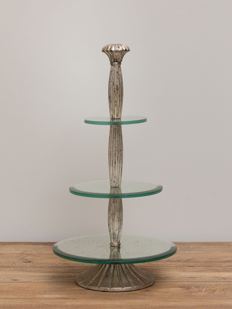 Wooden & glass cake stand - 1
