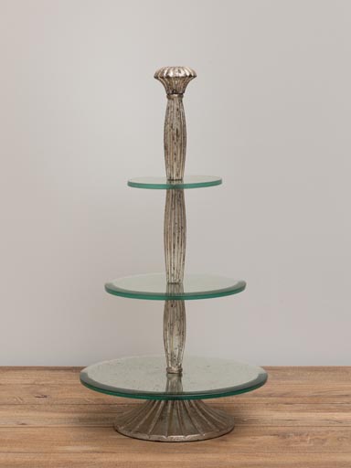 Wooden & glass cake stand
