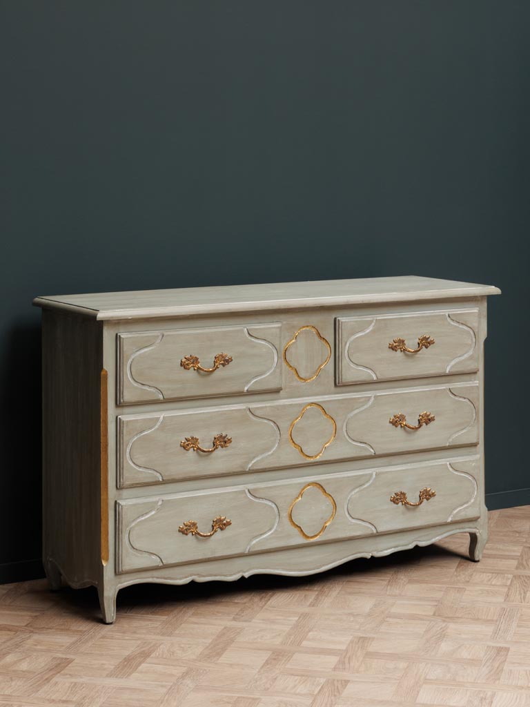Green and gold chest 4 drawers Florinda - 7