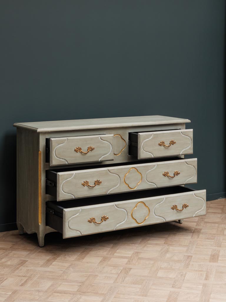 Green and gold chest 4 drawers Florinda - 6
