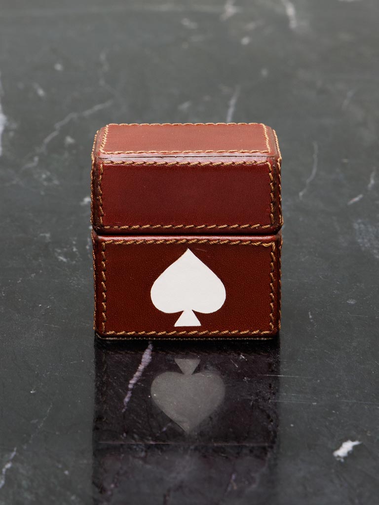 Mini deck of card leather box - 3