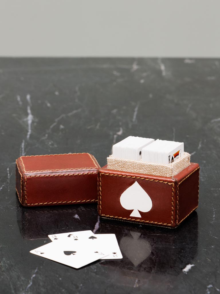 Mini deck of card leather box - 4