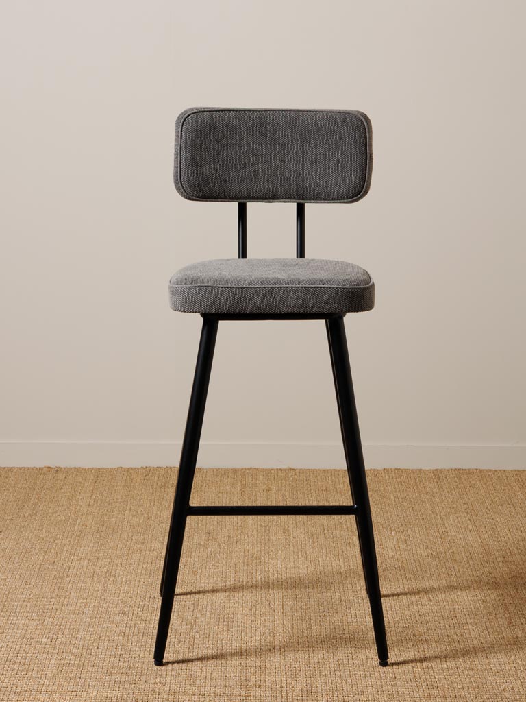 Chaise de bar stonewashed grise Fairfax - 3