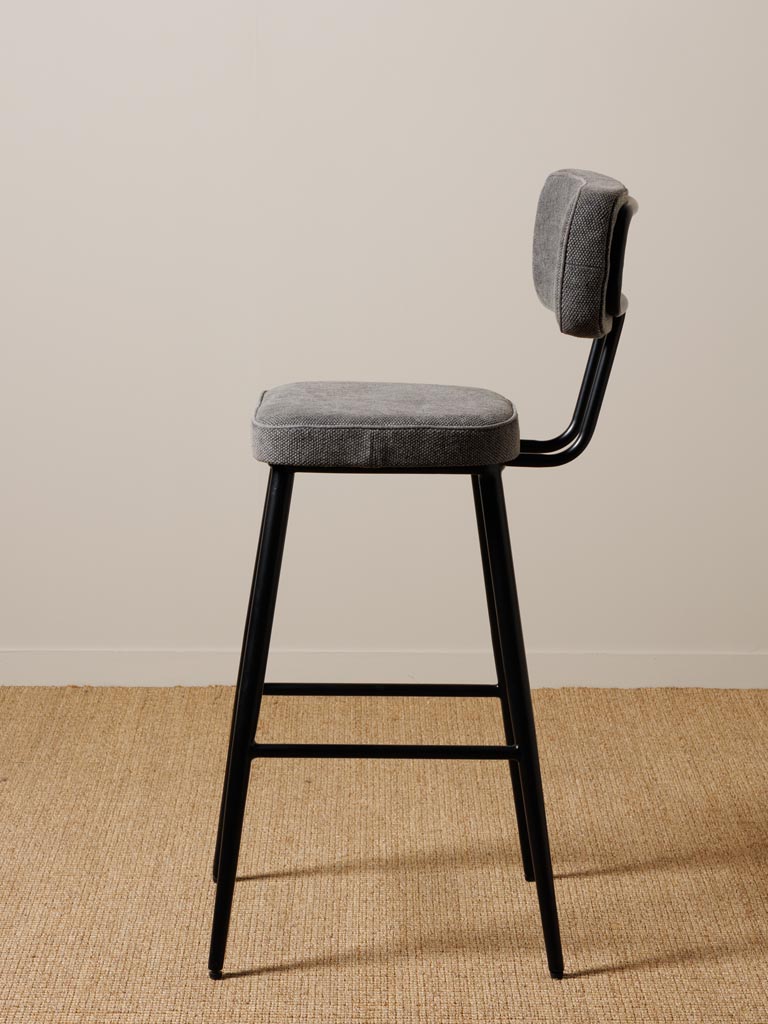 Chaise de bar stonewashed grise Fairfax - 5