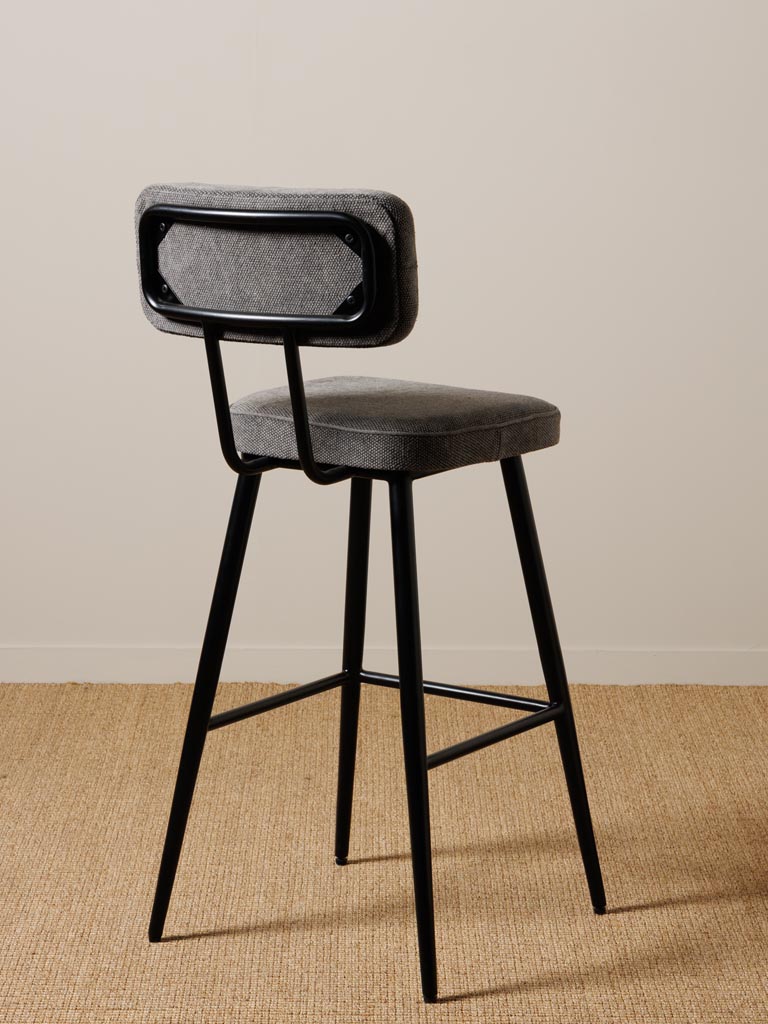 Chaise de bar stonewashed grise Fairfax - 4