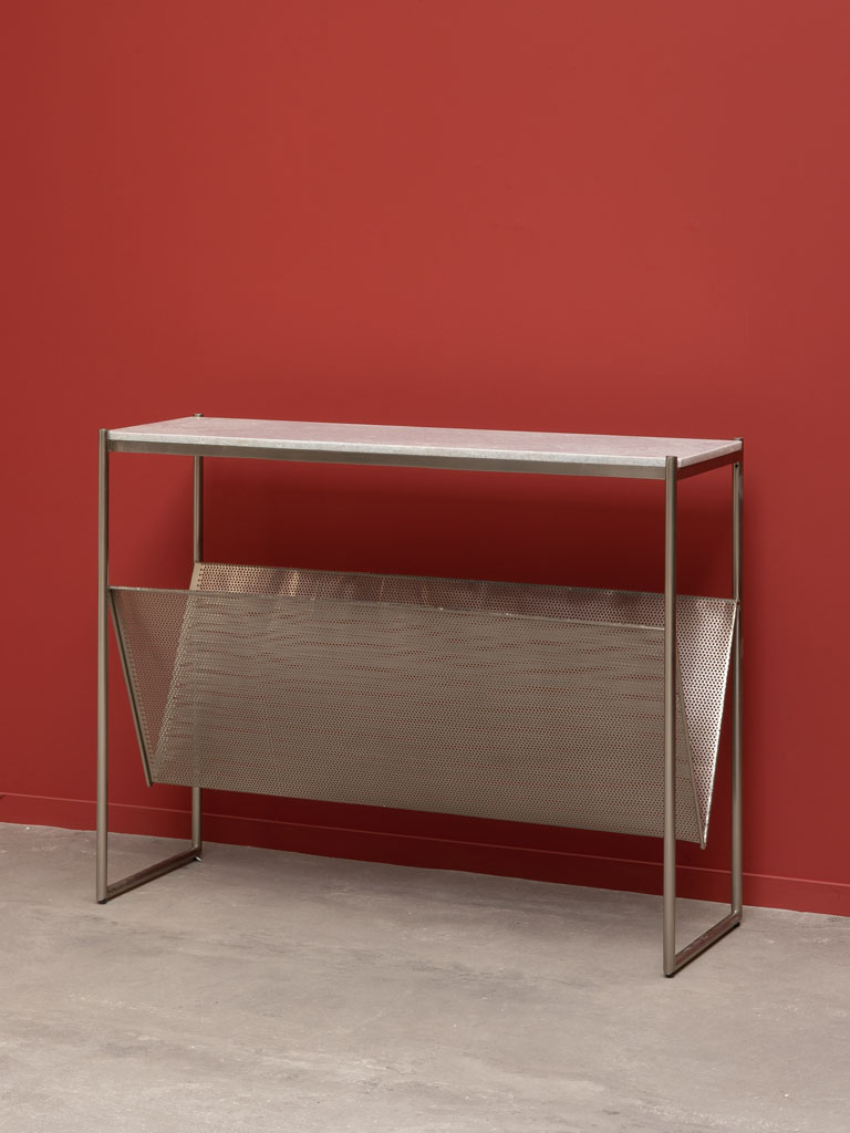 Marble console with mesh compartment - 3