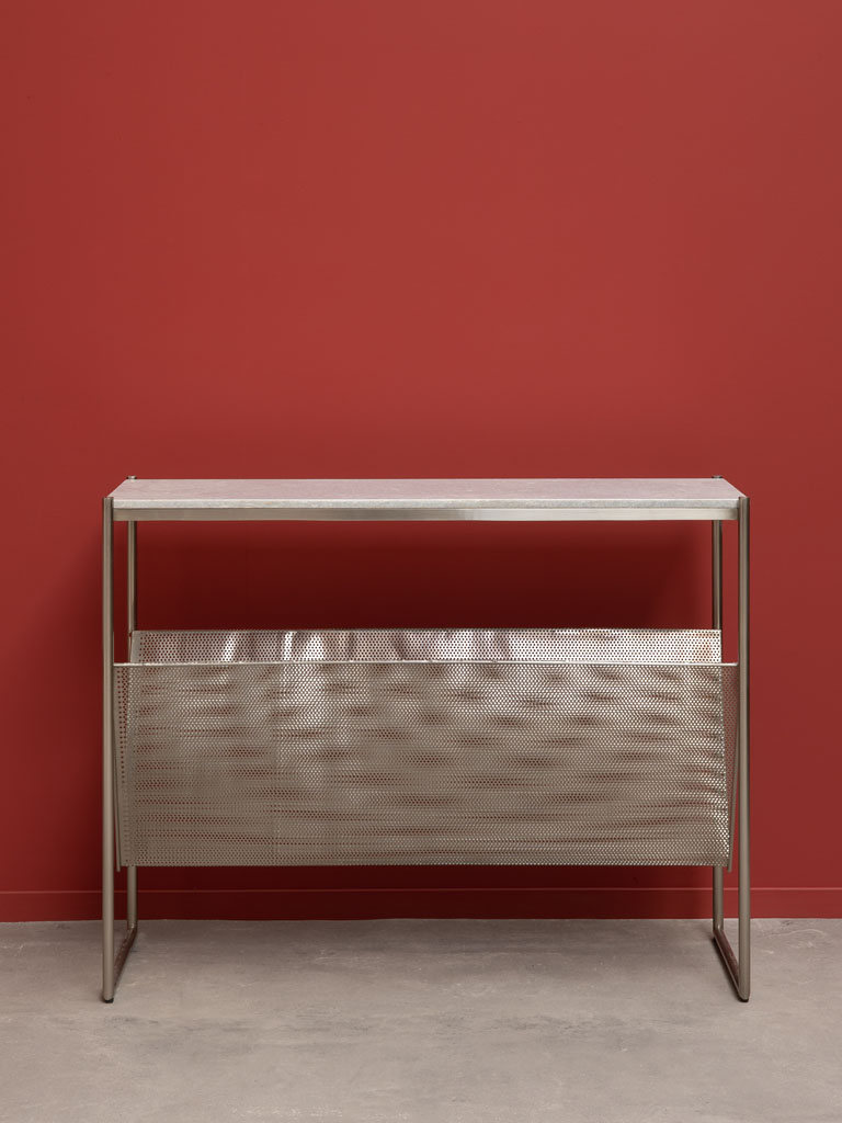 Marble console with mesh compartment - 5