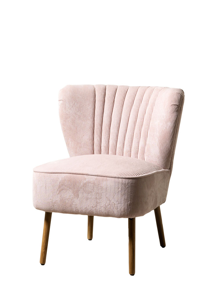 Horner armchair light pink cord - 2