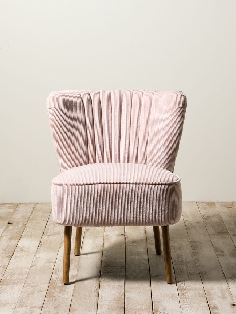 Horner armchair light pink cord - 3