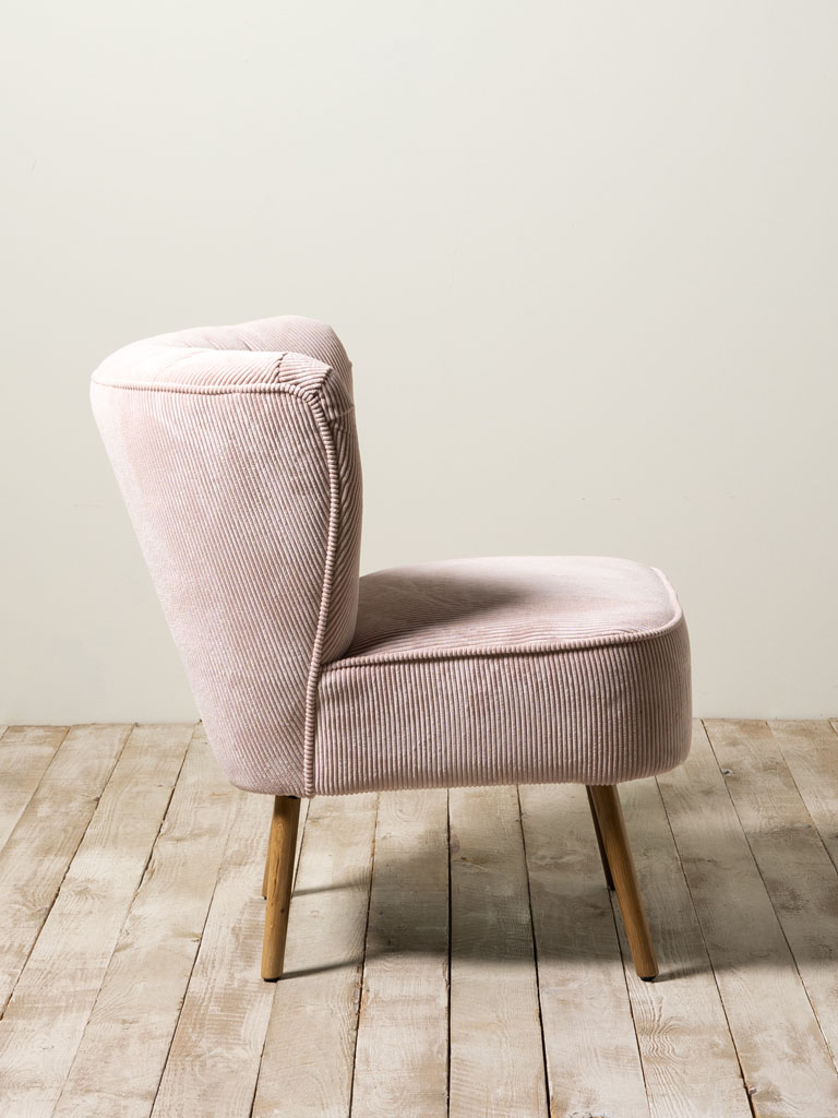 Horner armchair light pink cord - 5