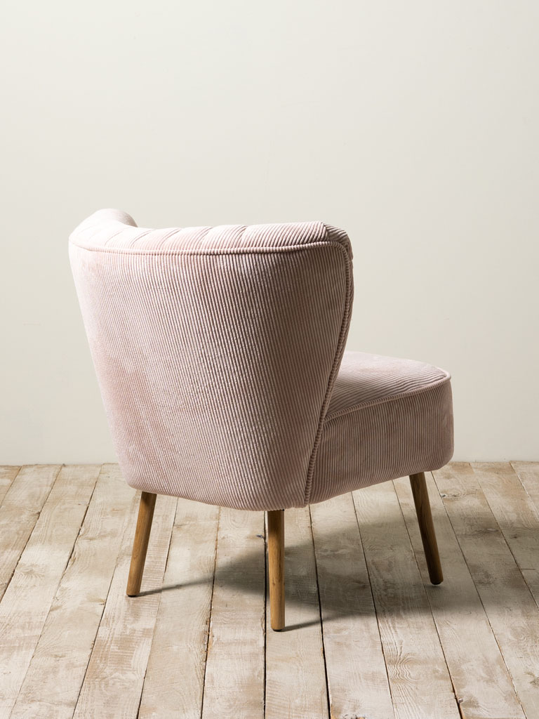 Horner armchair light pink cord - 4