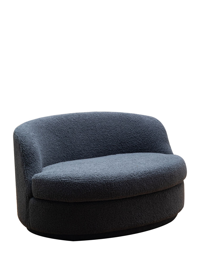 Small sofa blue bouclé Teddy - 2
