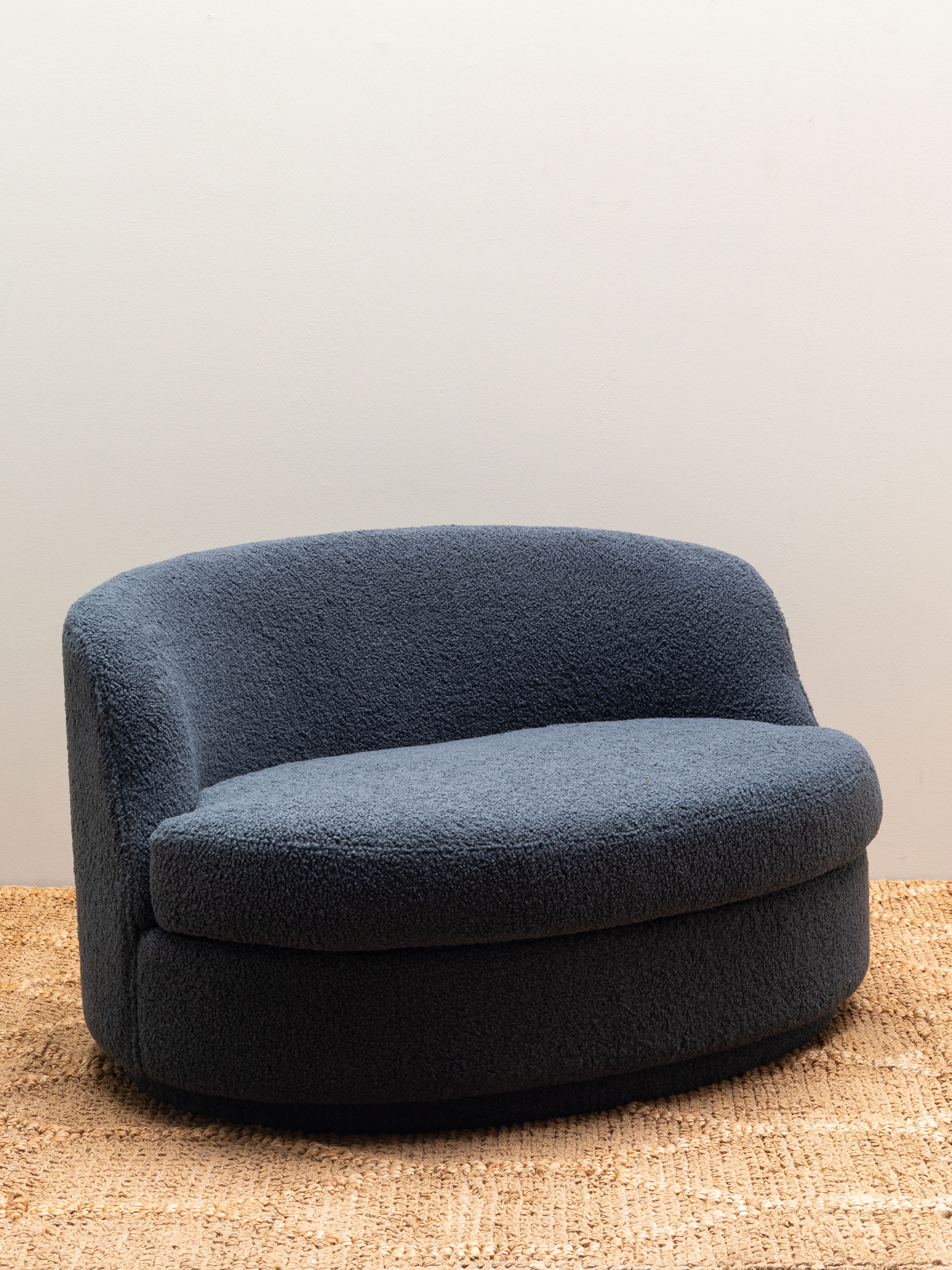 Small sofa blue bouclé Teddy - 1