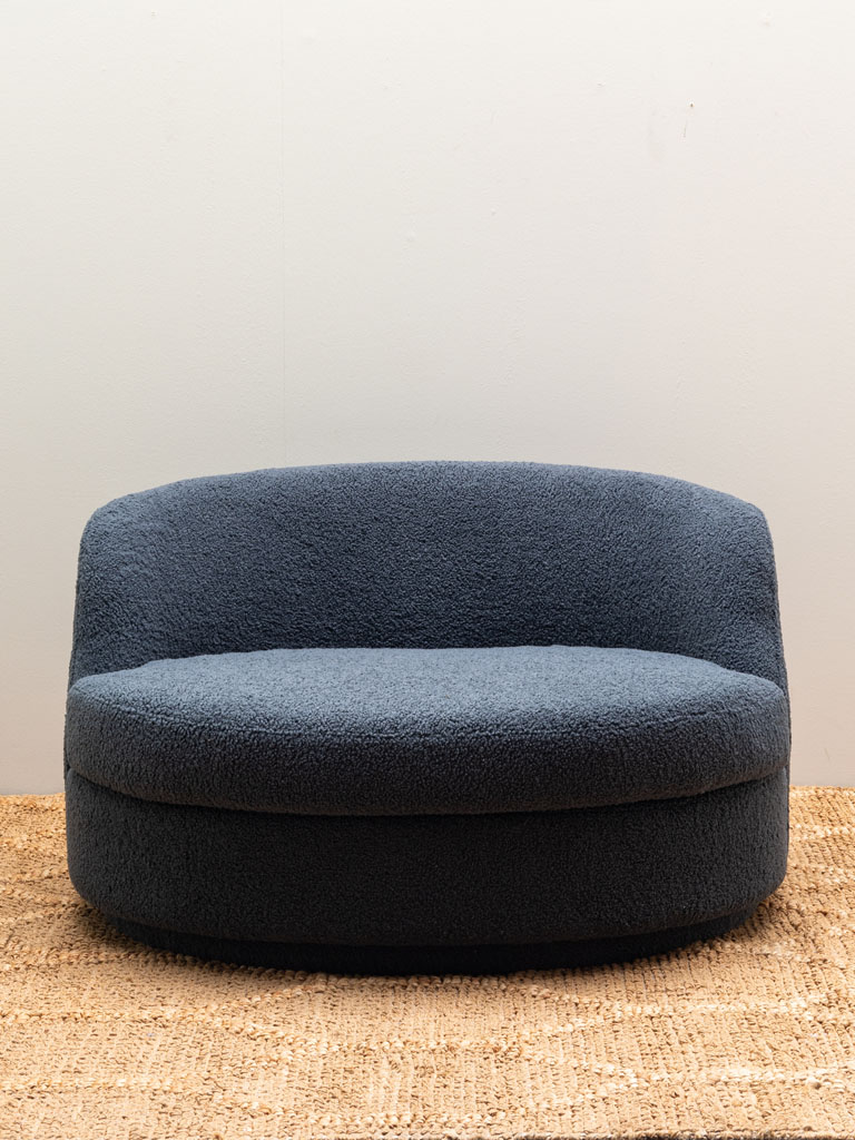 Small sofa blue bouclé Teddy - 3