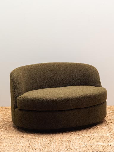 Small sofa olive bouclé Teddy