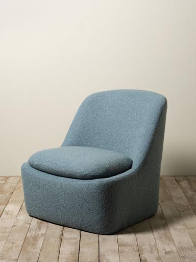 Fauteuil Jagger bouclette bleu clair