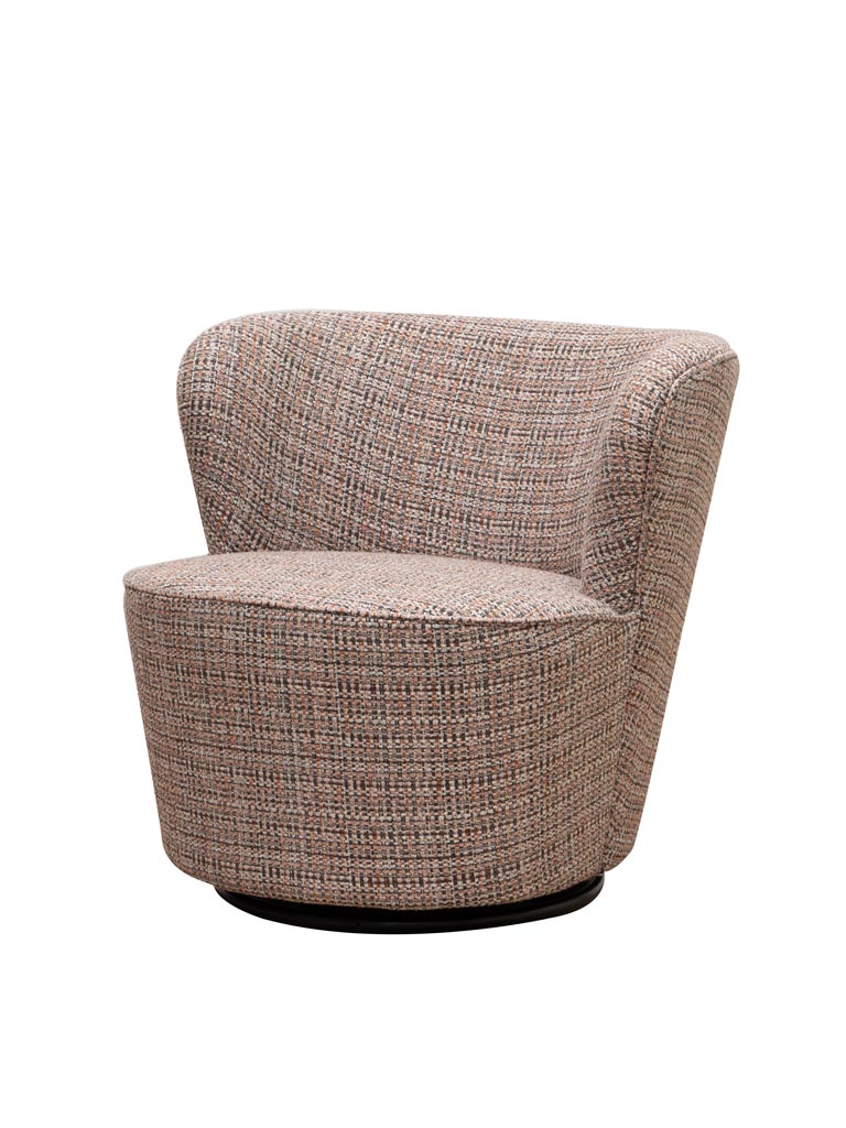 Swivelling armchair pink and silver Tweedy - 2