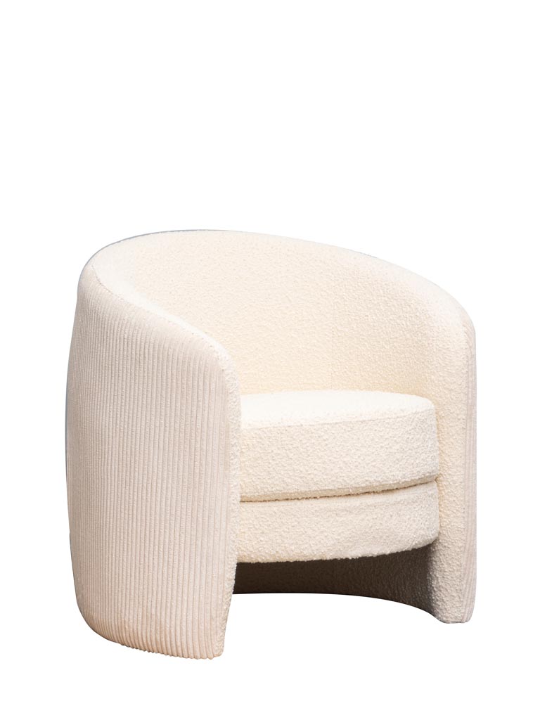 Armchair white cord & curly Bianco - 4