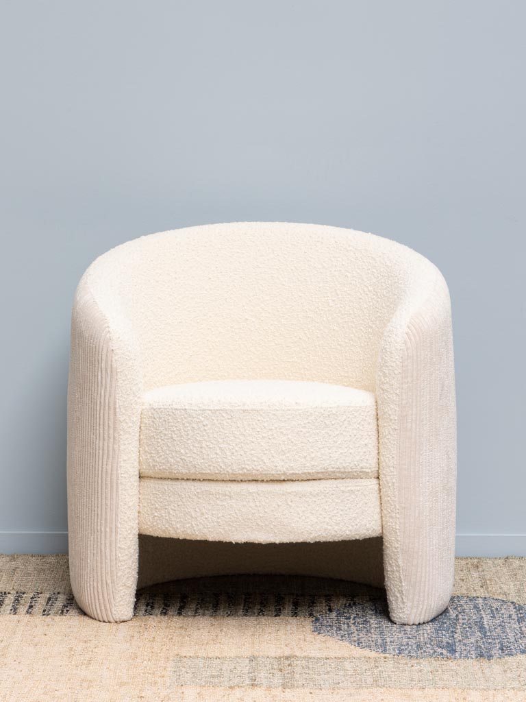 Armchair white cord & curly Bianco - 7