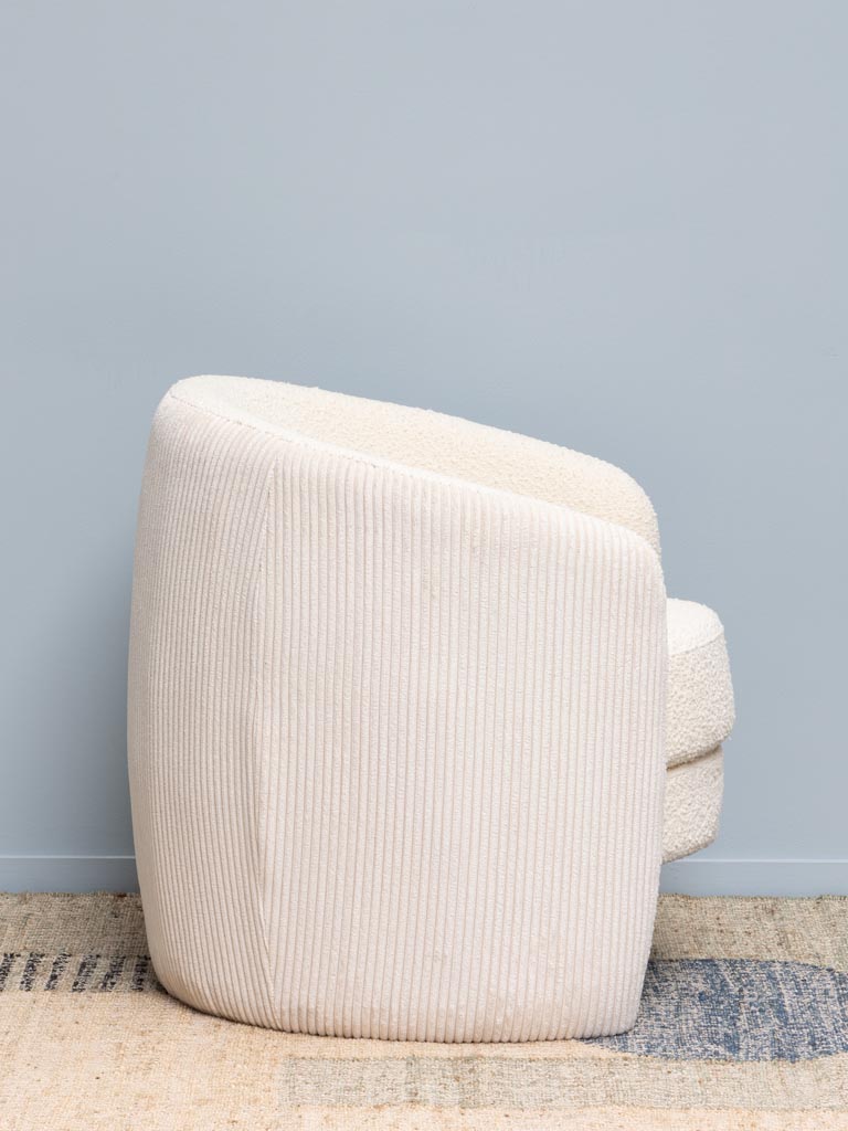 Armchair white cord & curly Bianco - 6